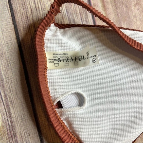 Zaful + Victoria's Secret PINK Small Bikini Top Bundle Black Pink Brown Waffle - Picture 7 of 7